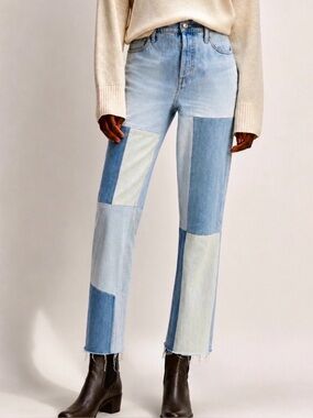 EVERLANE 90s Cheeky Mended Patchwork Denim Jeans Size 25